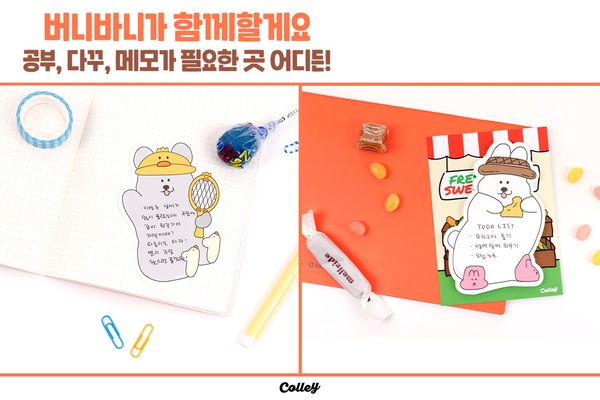 콜리 버니바니 포스트잇 2종 출시