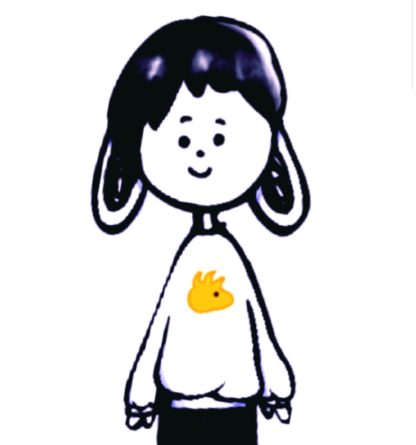 우드스톡이 그려진 옷을 입은 스누피