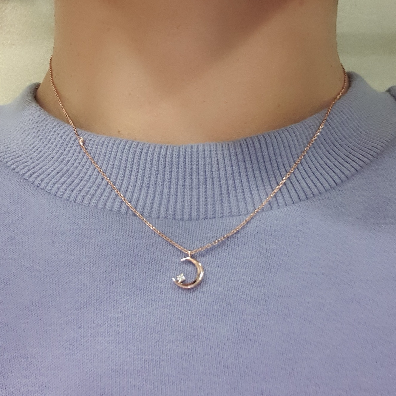 14K 초승달 목걸이