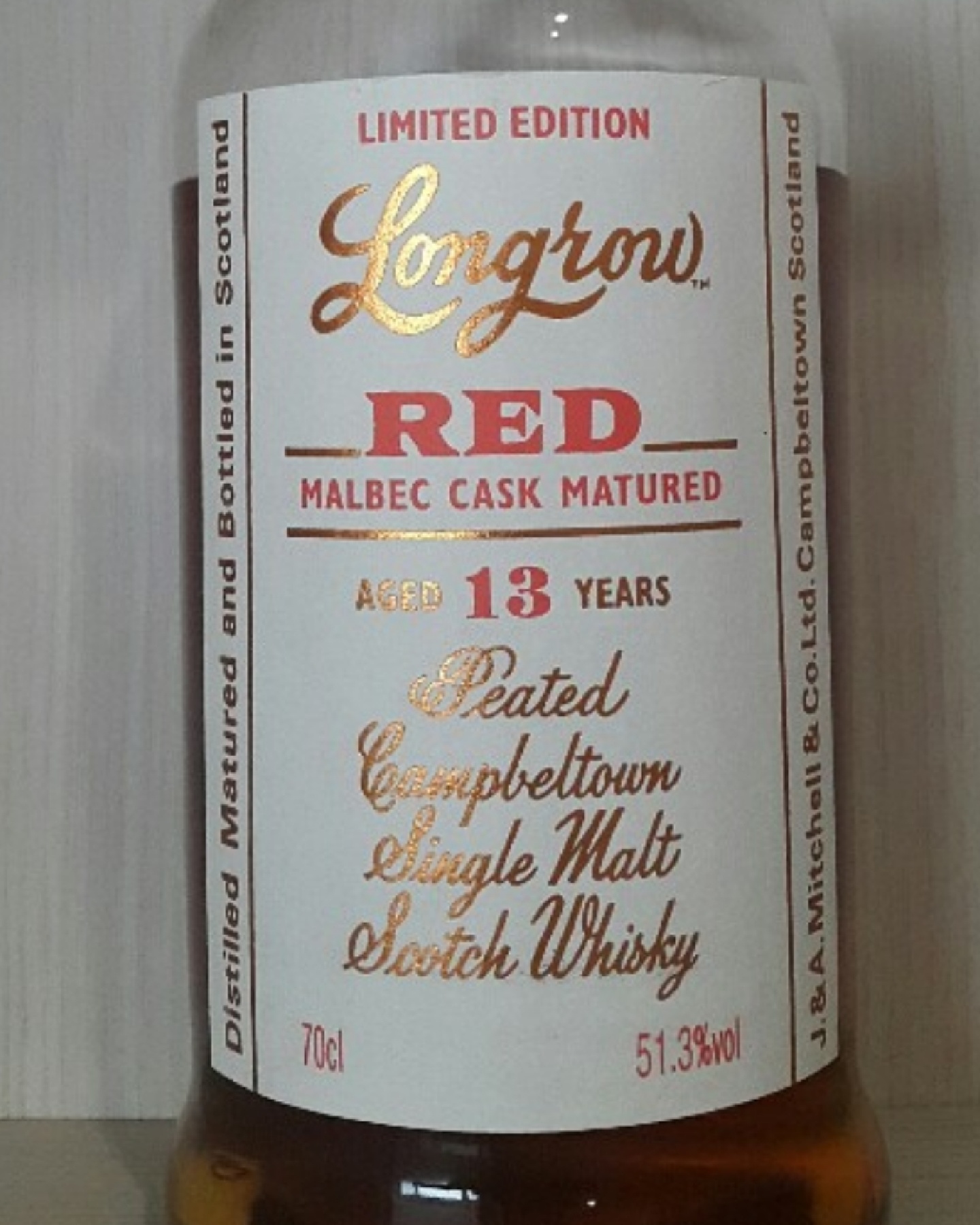 Longrow 13 years malbec cask matured, 51.3%