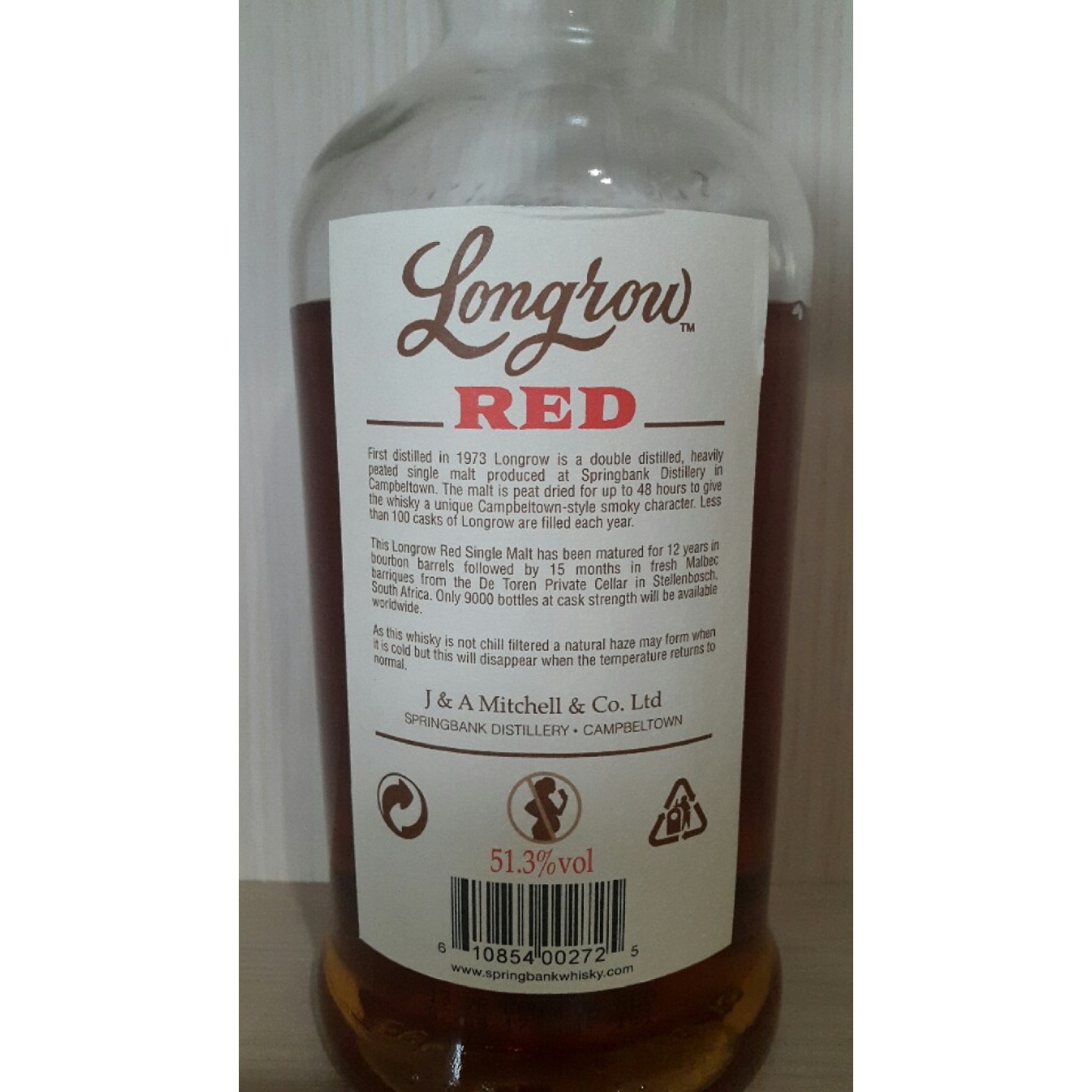 Longrow 13 years malbec cask matured, 51.3%