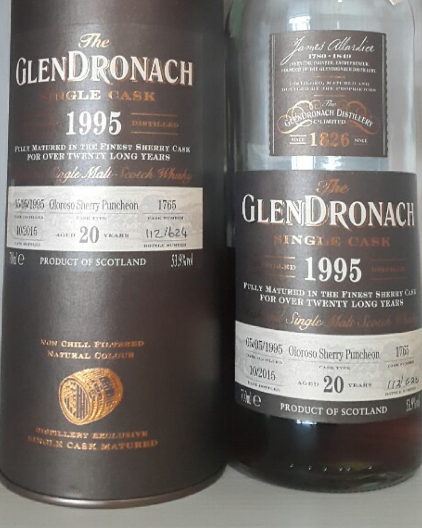 Glendronach single cask 1995, 20 years, oloroso sherry puncheon, no.1765