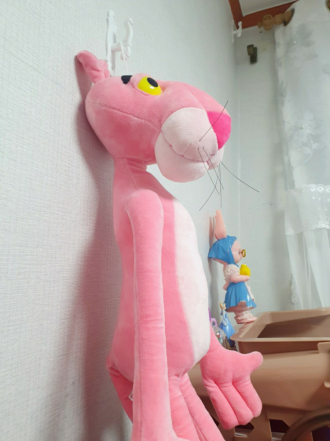진홍색 핑크팬더 대형 인형
