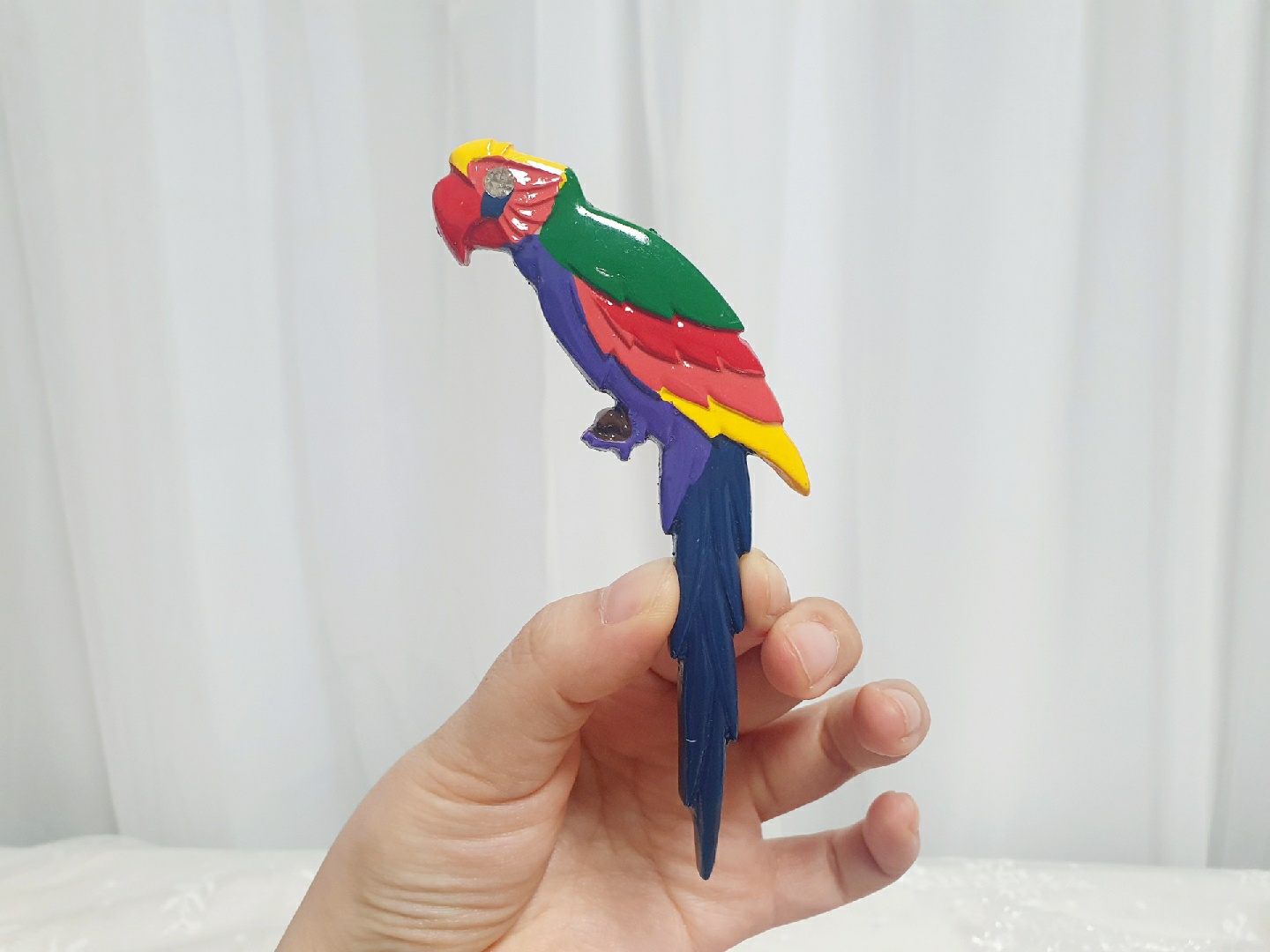 칼라풀한 빈티지 앵무새 브로치