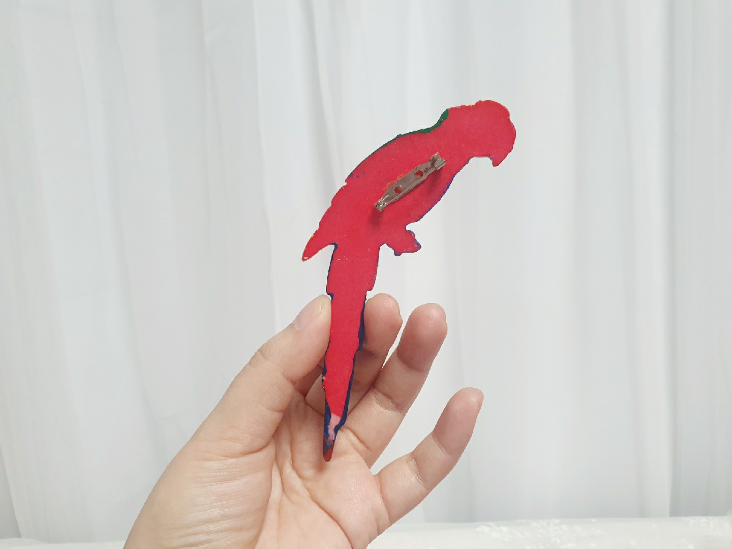 칼라풀한 빈티지 앵무새 브로치