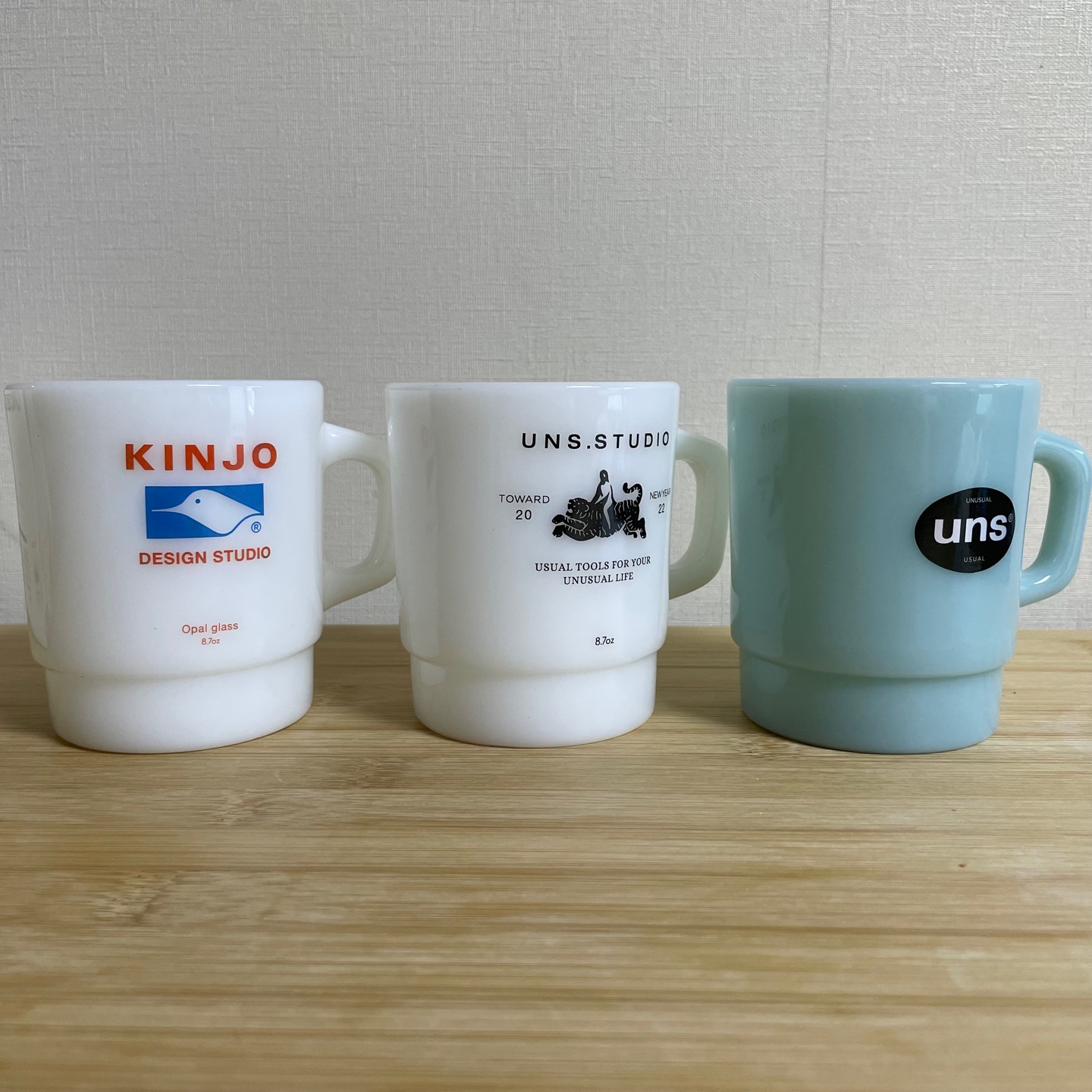 UNS 밀크글라스 머그 3종