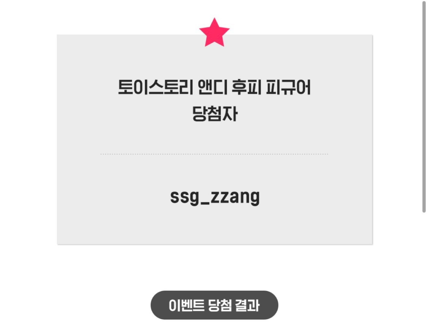앤디 후피 피규어 당첨