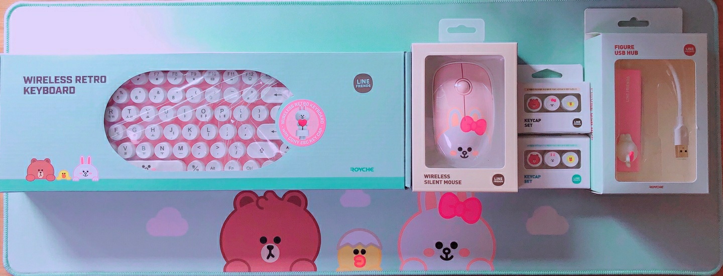 [로이체] 라인프렌즈 풀버전 무선 레트로 키보드 39,900원