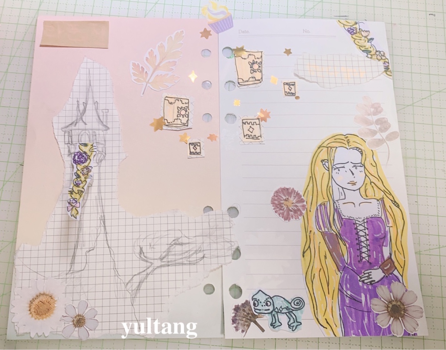 라푼젤손그림 다이어리꾸미기