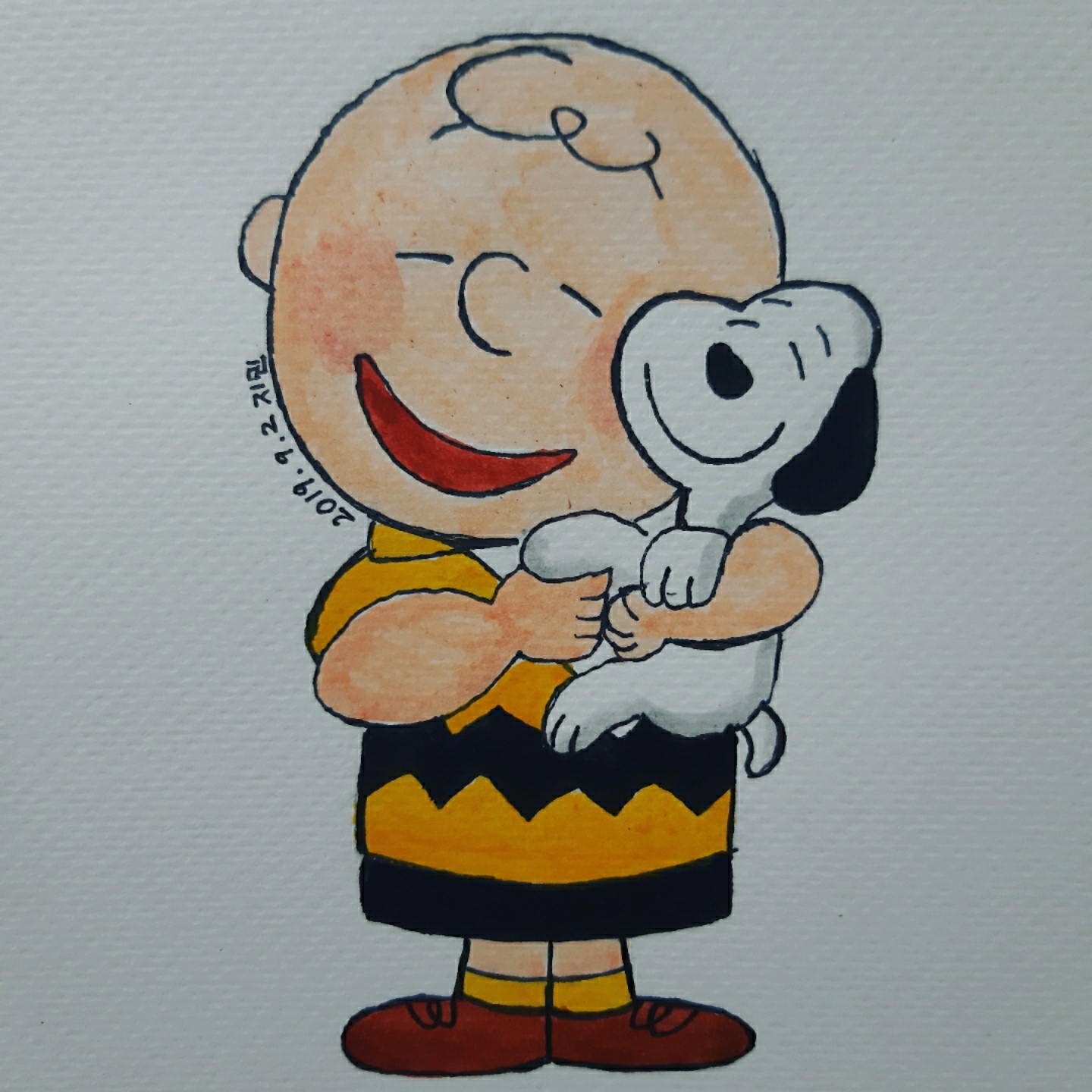 스누피 수채화