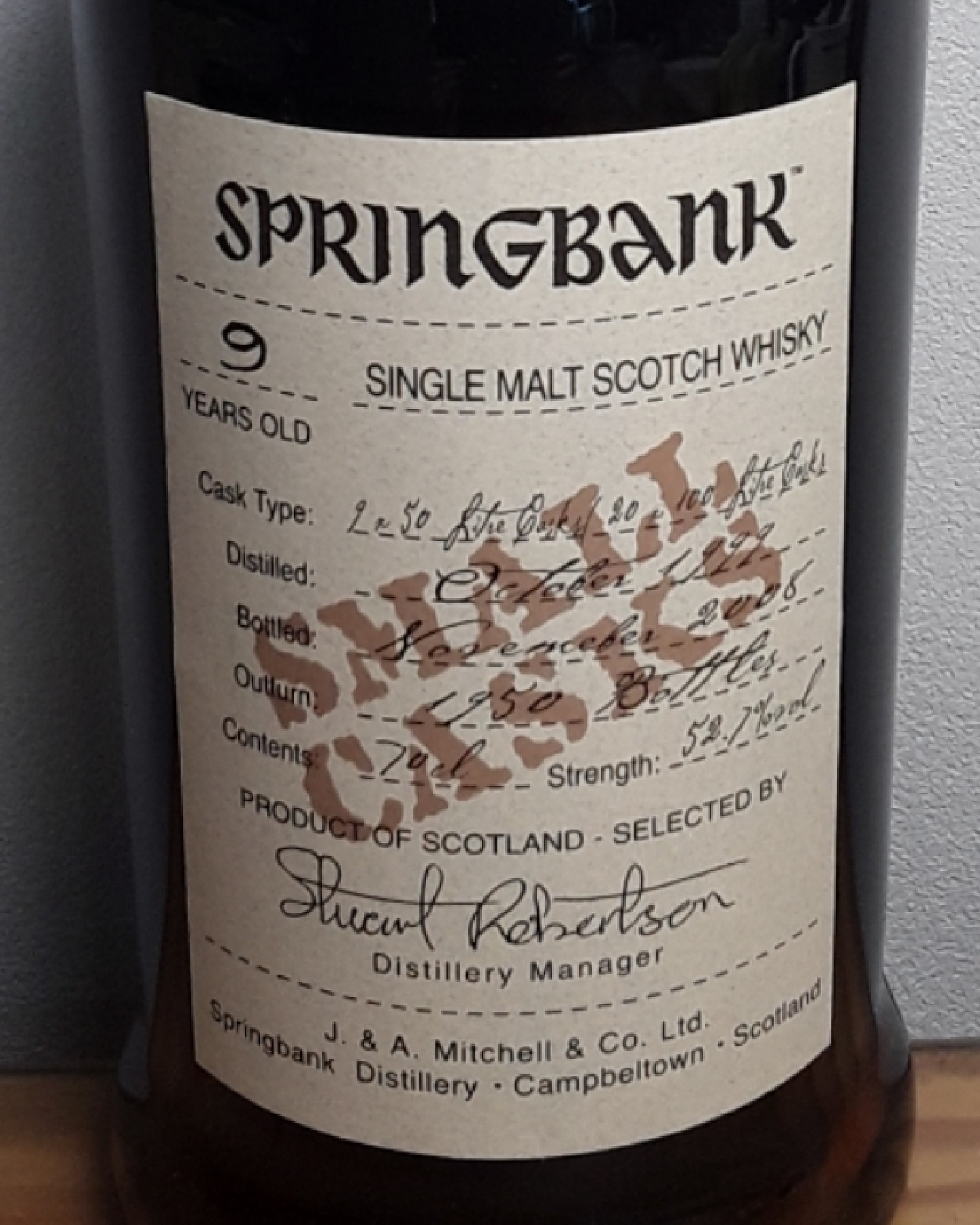 Springbank 9 years small cask