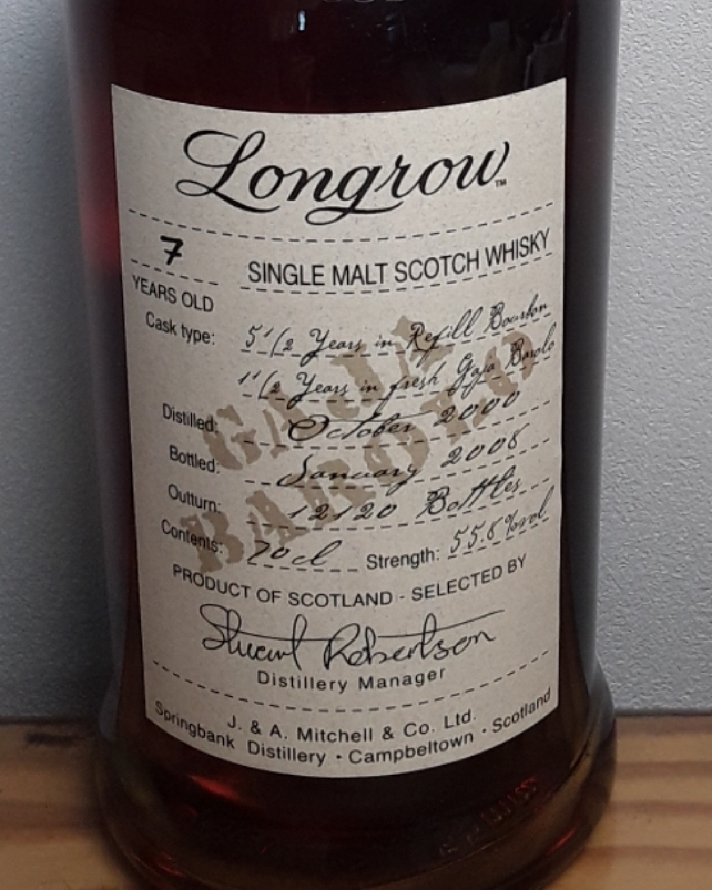 Longrow 7 years, Gaja barolo cask