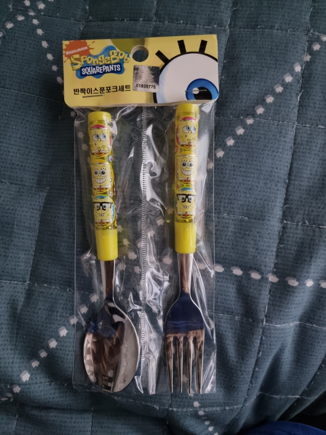 스폰지밥 반짝이스푼포크세트