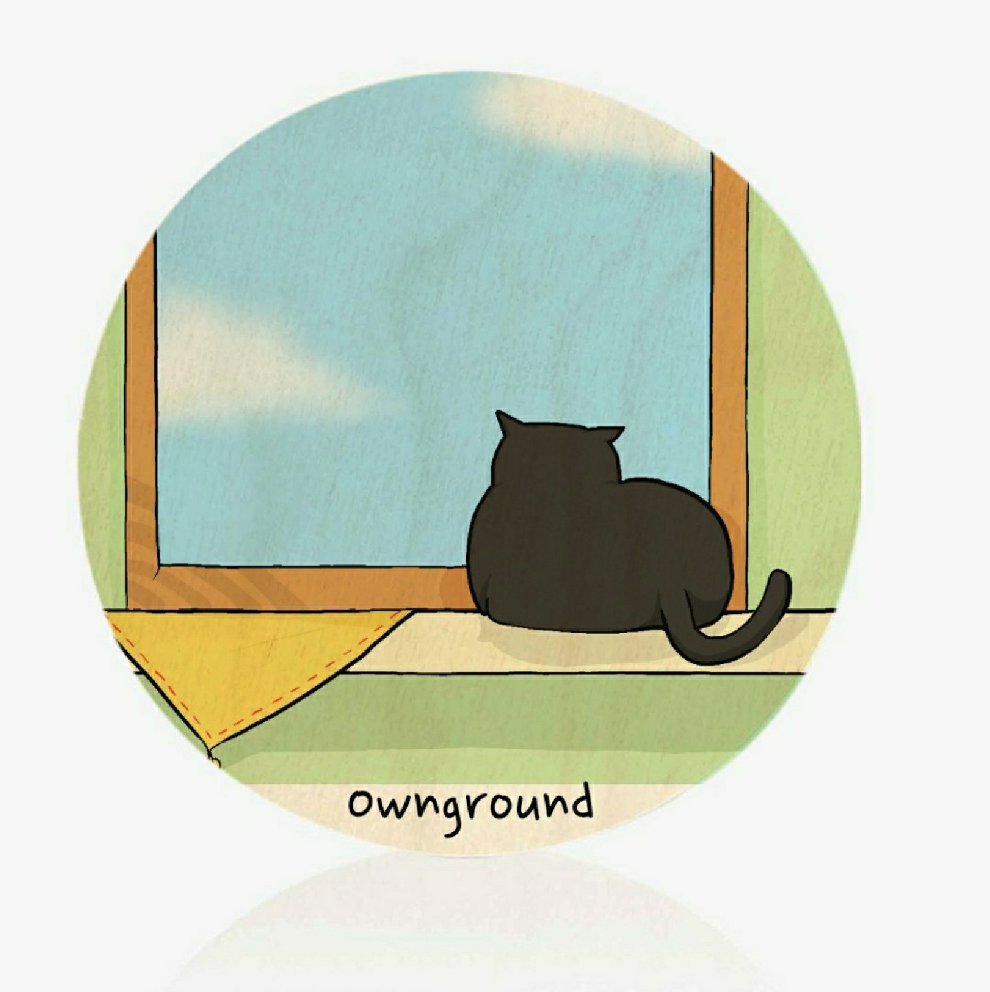 <What color is today?>glass, 
<good day and a cat> coaster