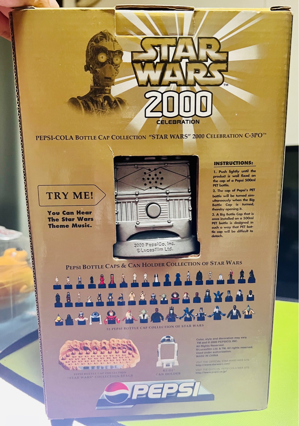 펩시 C-3PO 사운드 캡 부동 스타 워즈