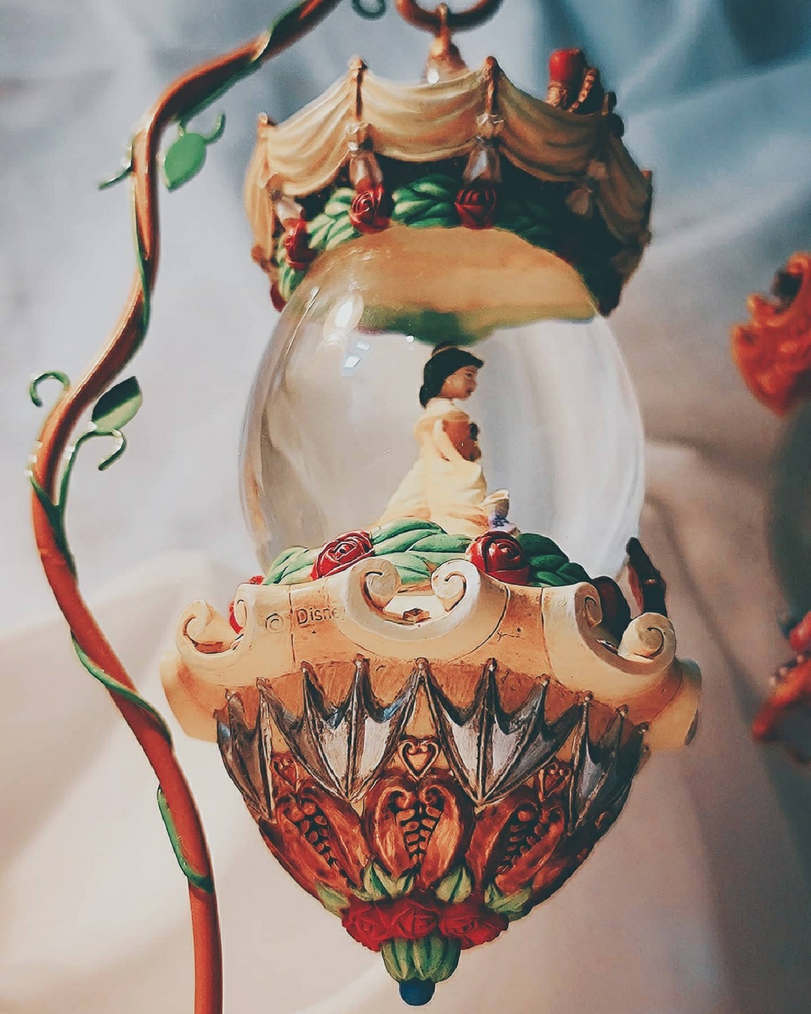 beauty and the beast😍hanging snowglobe