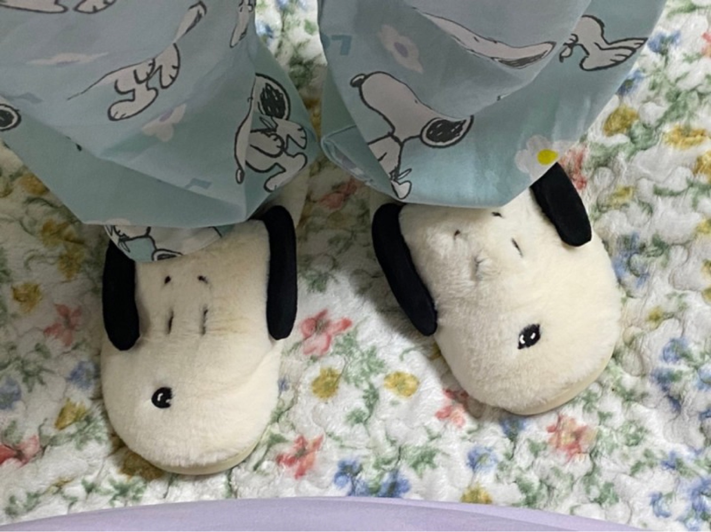 누피 잠옷에 누피 신발🤍🩶