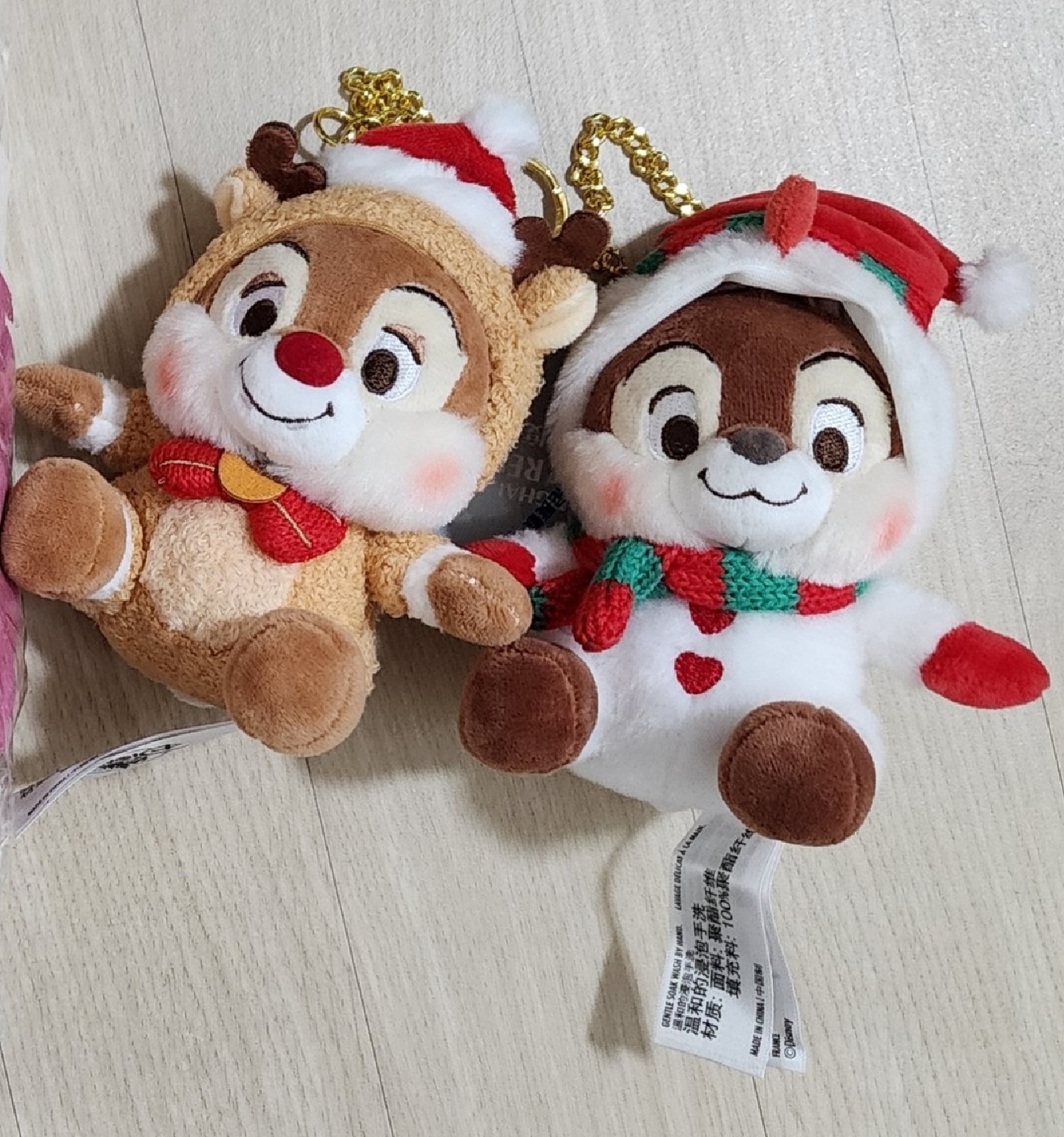 상해디즈니랜드 크리스마스 한정 칩앤데일 키링