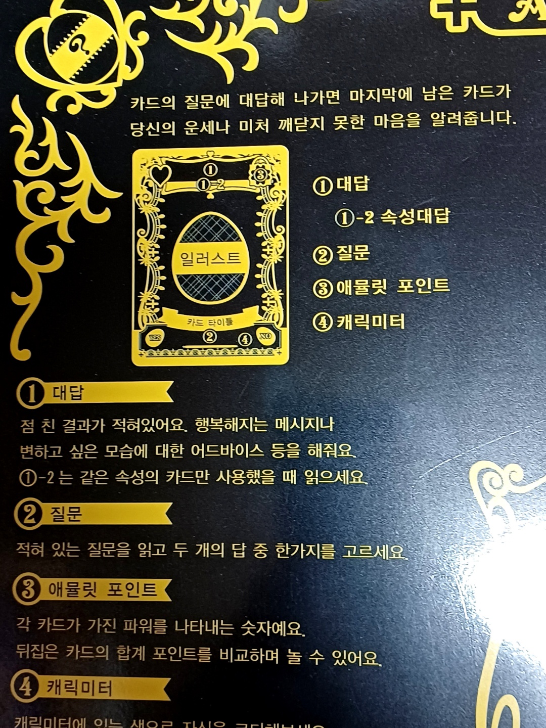 캐릭캐릭체인지 애뮬릿 플로우 카드 타로카드판