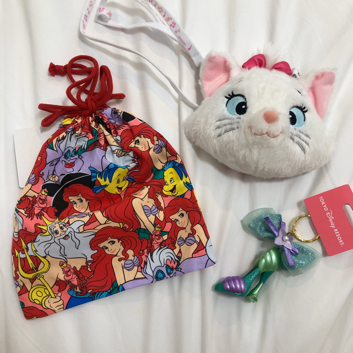 도쿄 디즈니랜드 에리얼 파우치 키링🧜🏻‍♀️❤️💚
