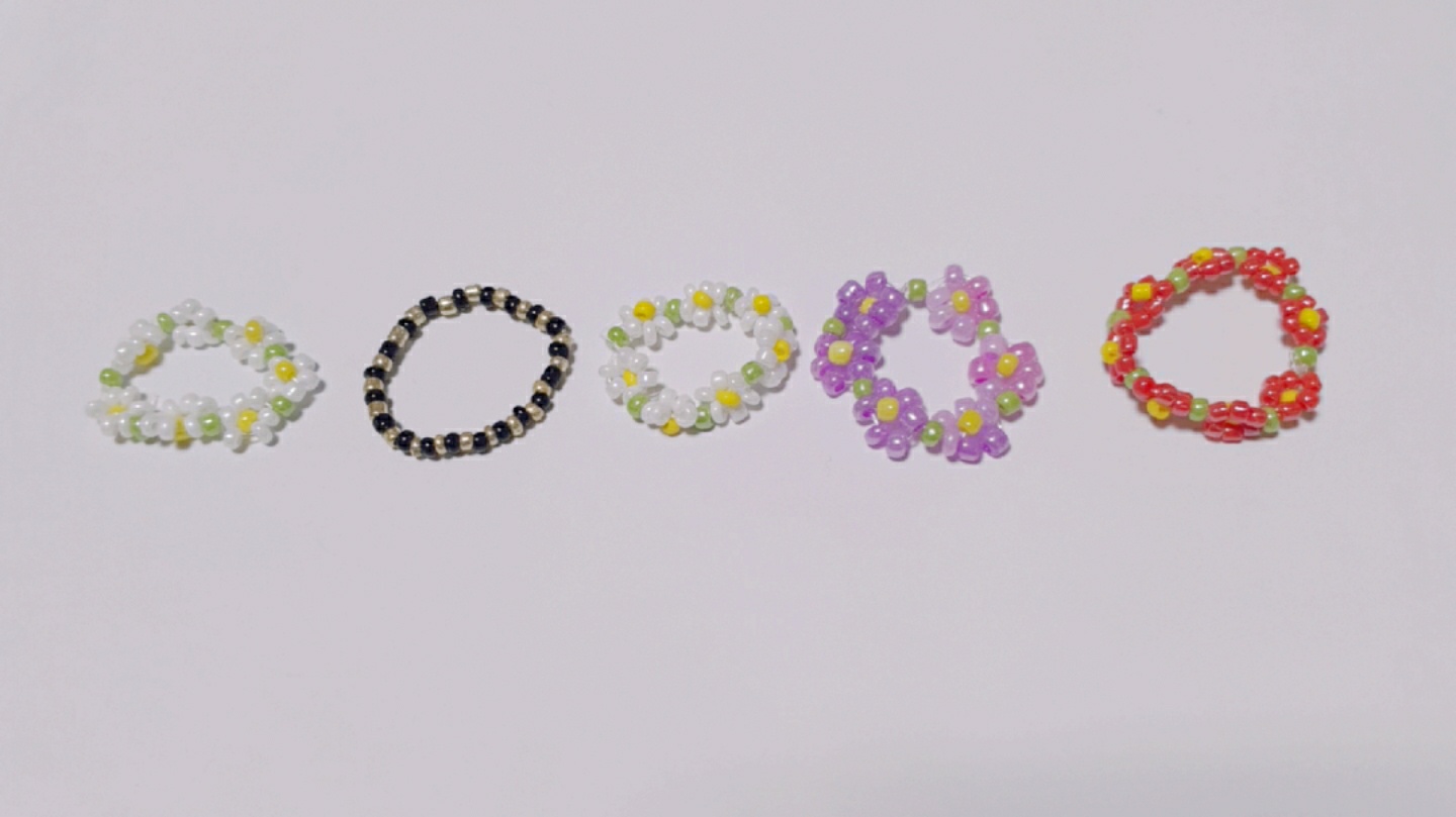 직접 만든 비즈 반지💍
