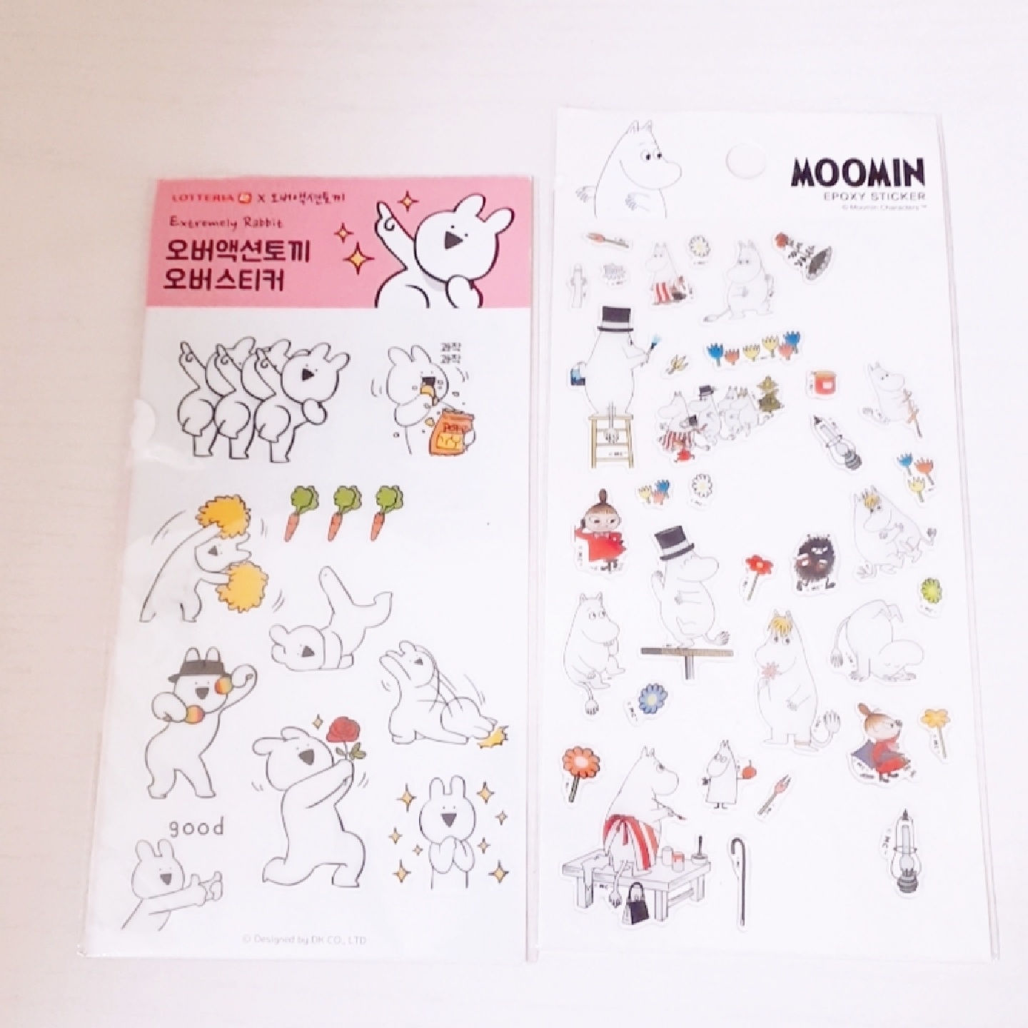 무민 오버액션토끼 BT21 스티커