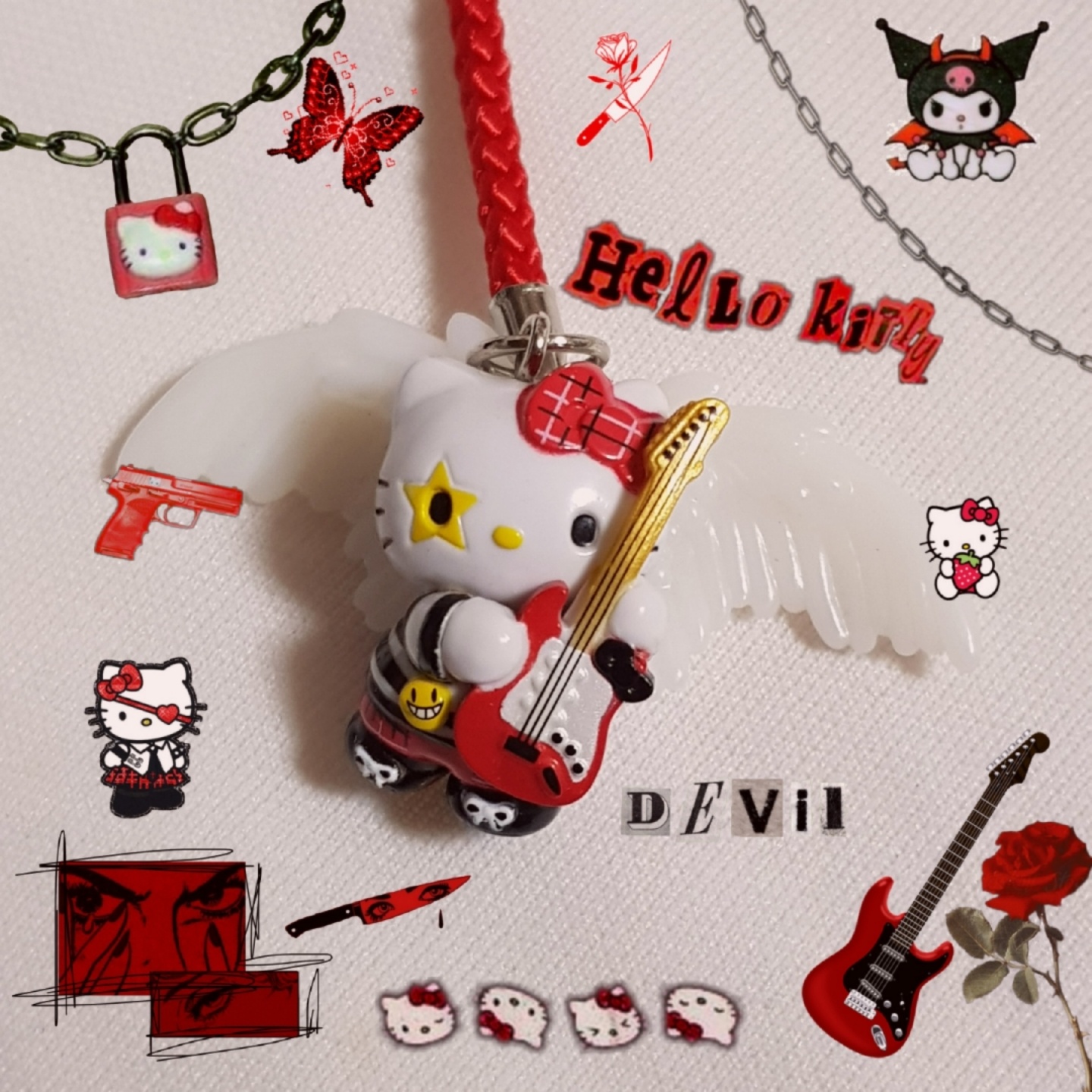 락 키티스트랩 🎸🖤❤