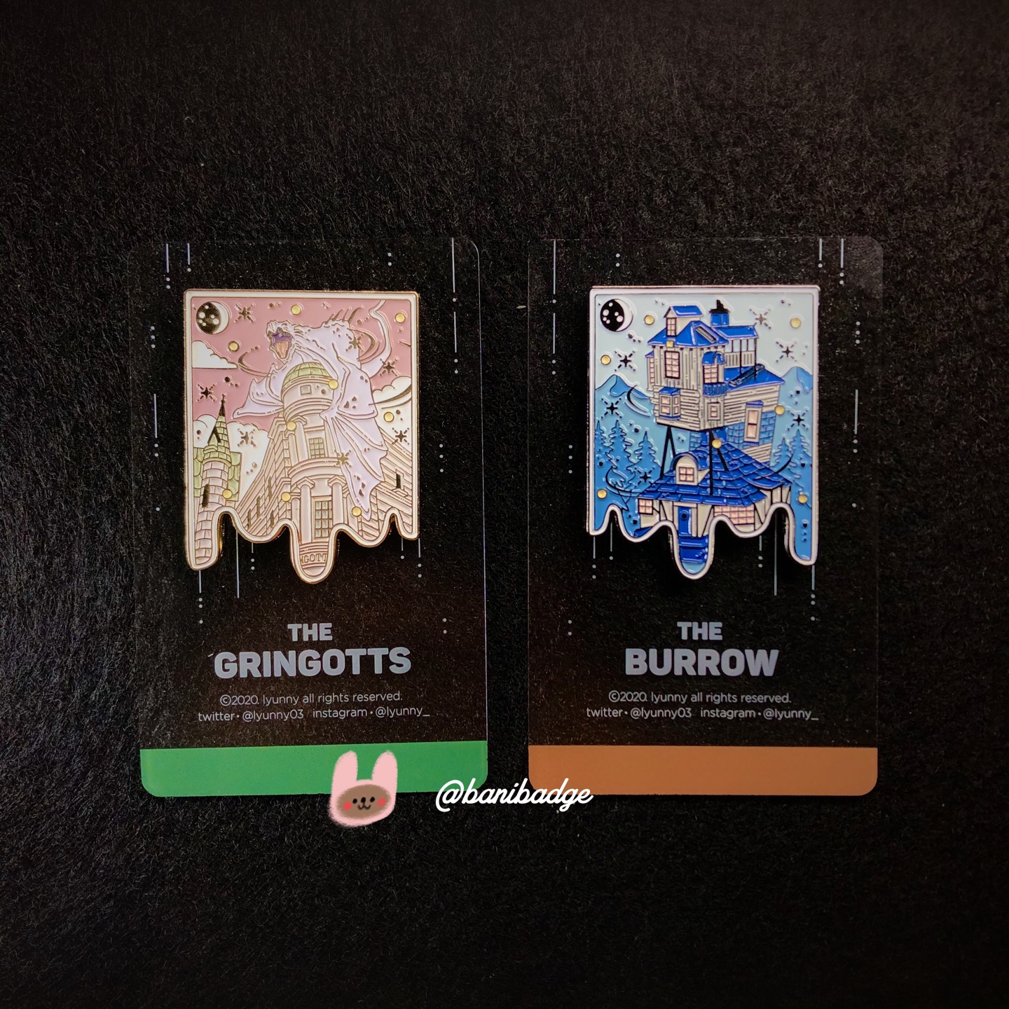 해리포터 씬뱃지: GRINGOTTS 그린고트 은행, BURROW 버로우 위즐리네집