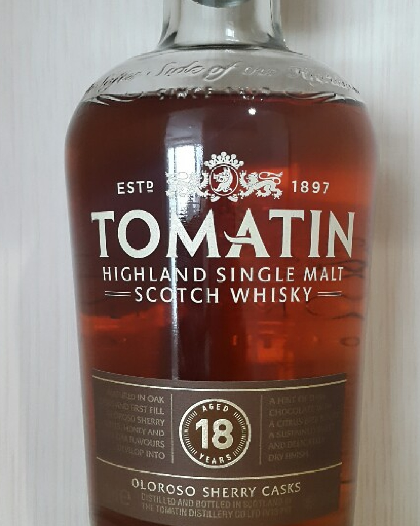 Tomatin 18 years oloroso sherry cask, 46%