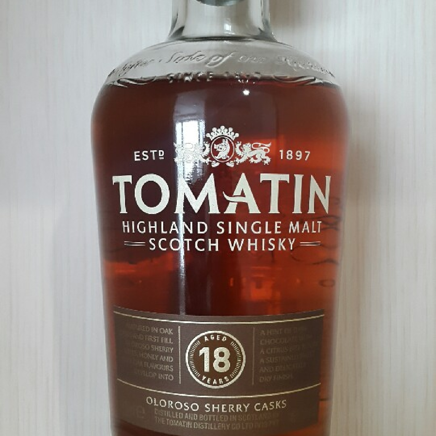Tomatin 18 years oloroso sherry cask, 46%