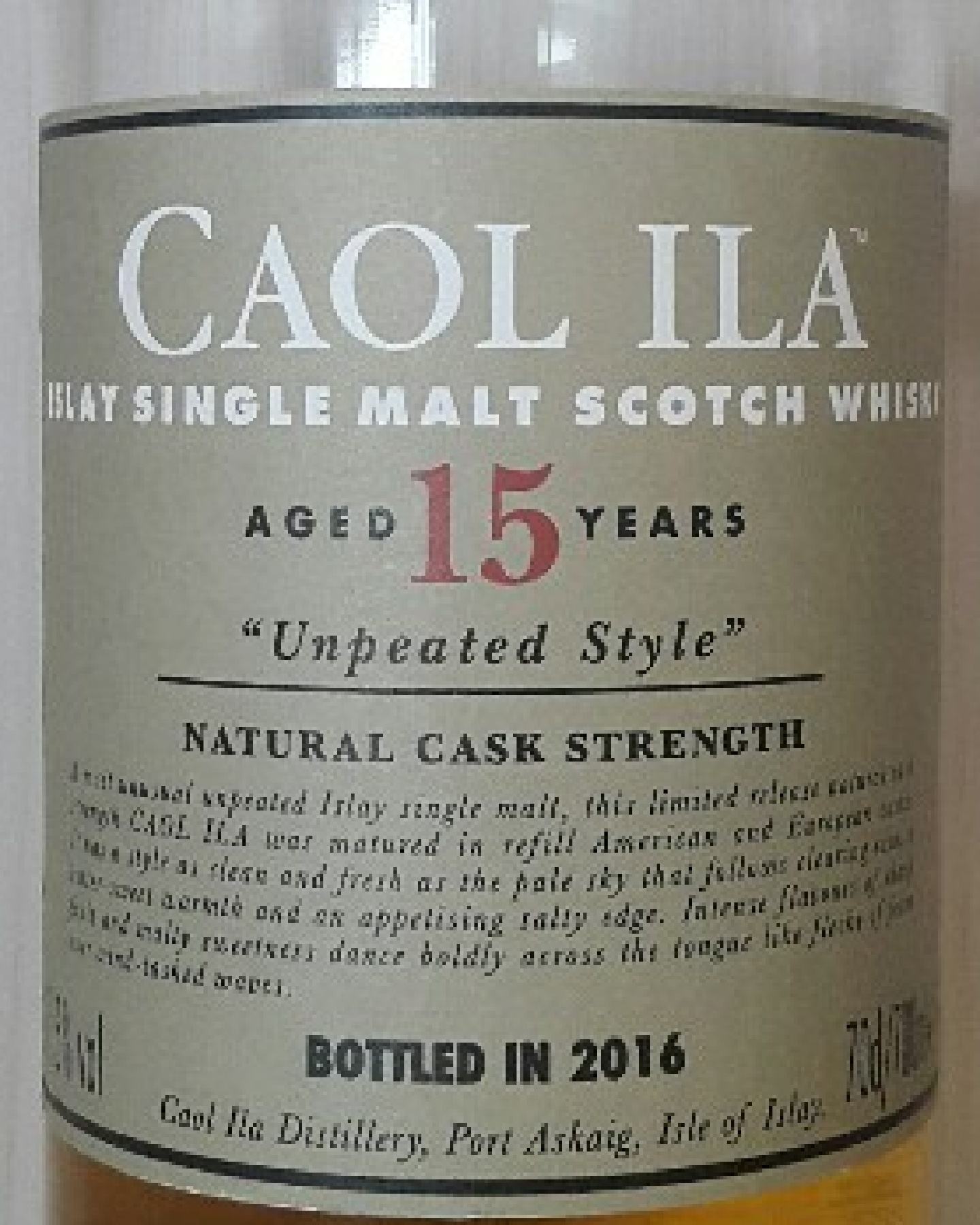 Caol ila 15 years unpeated style, 61.5%