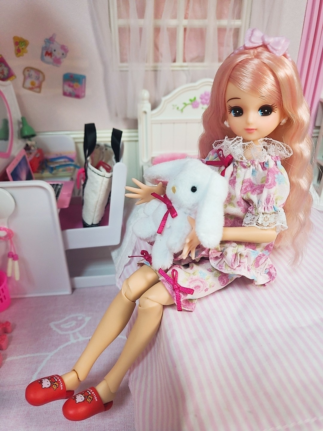 음~너무 완벽한 투톤캐슬리카♡새 핑크플라워잠옷이 찰떡이네요^^