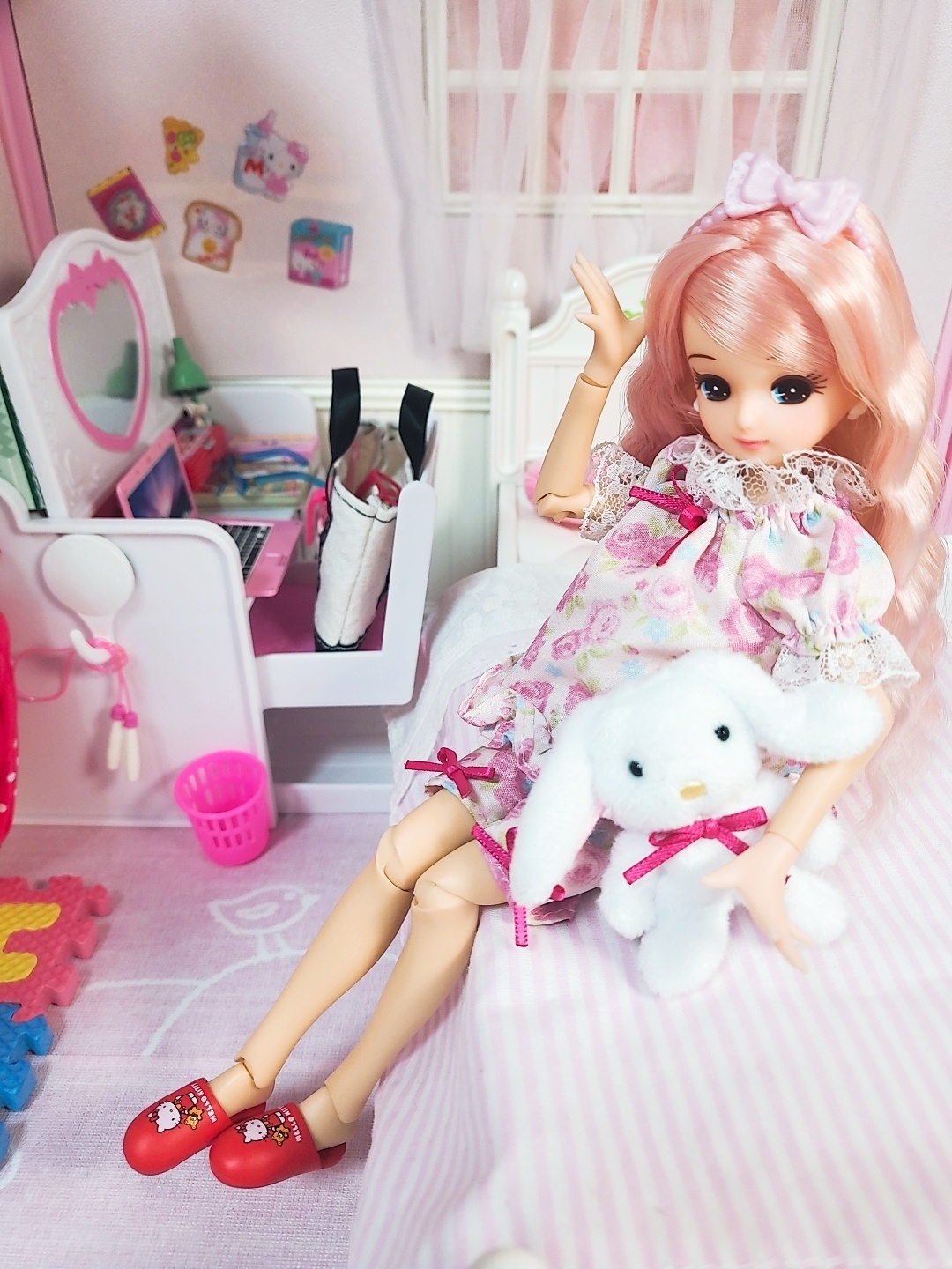 음~너무 완벽한 투톤캐슬리카♡새 핑크플라워잠옷이 찰떡이네요^^