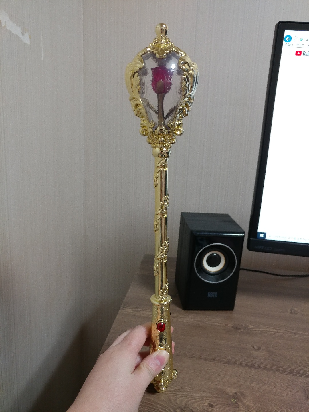 디즈니 미녀와야수 벨 지팡이 라이트 업 공주봉 롯드