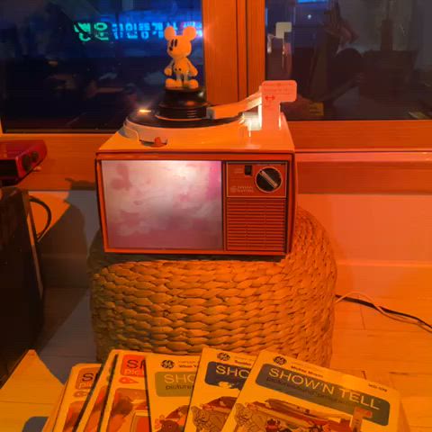 빈티지 1960’s GE Show N Tell 포노뷰어 레코드 플레이어